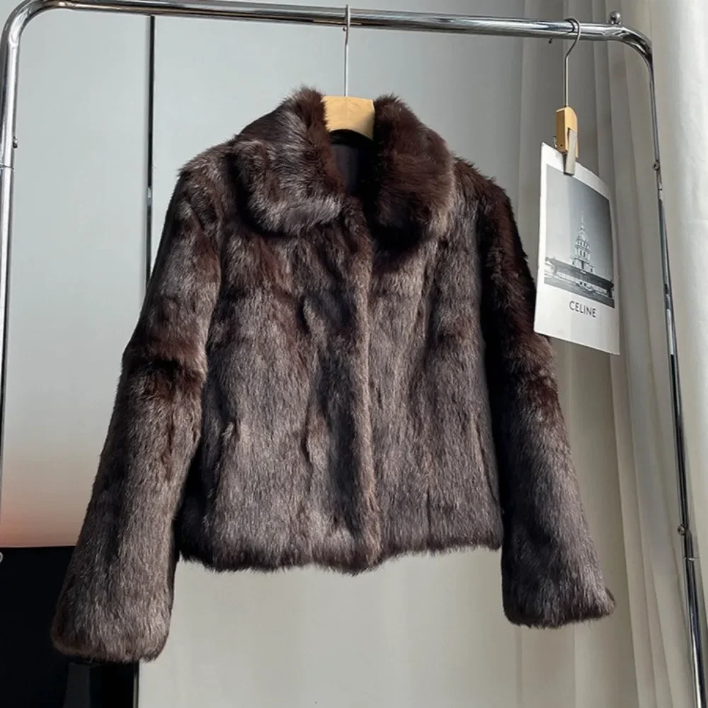 Winter Clothing Store - معطف فرو الأرنب الطبيعي المرأة الجديدة