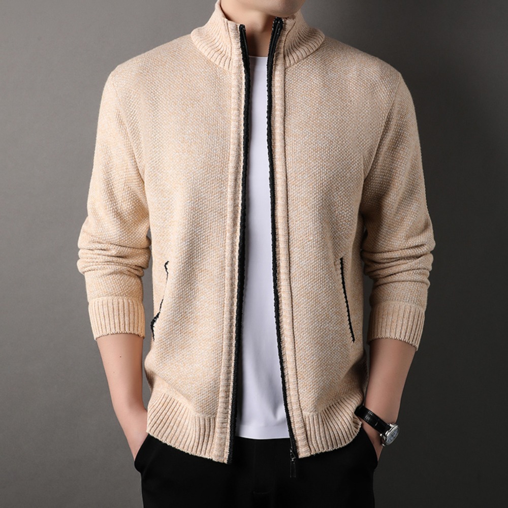 Winter Clothing Uae - سترة رجالية منسوجة بياقة قائمة ،