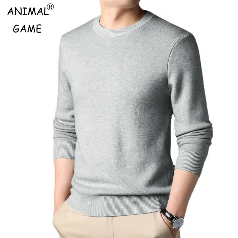 Winter Clothing Uae - الرجال بلون بلوفر مغزول سترة طاقم