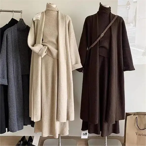 Winter Clothing Sale - ثلاث قطع مجموعات المرأة سترة طويلة