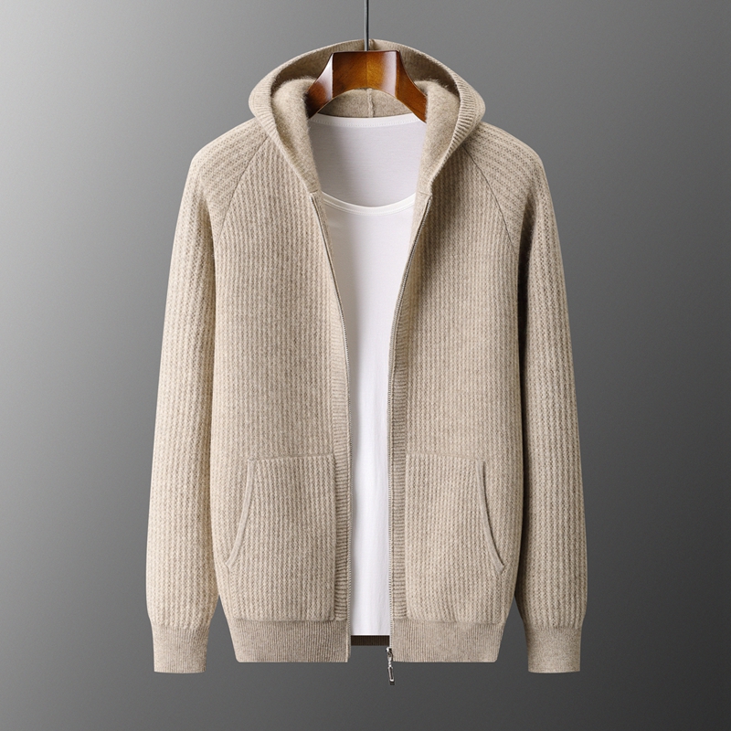 Winter Clothing Uae - جديد الرجال سميكة قلنسوة بسحاب Cardigan100%
