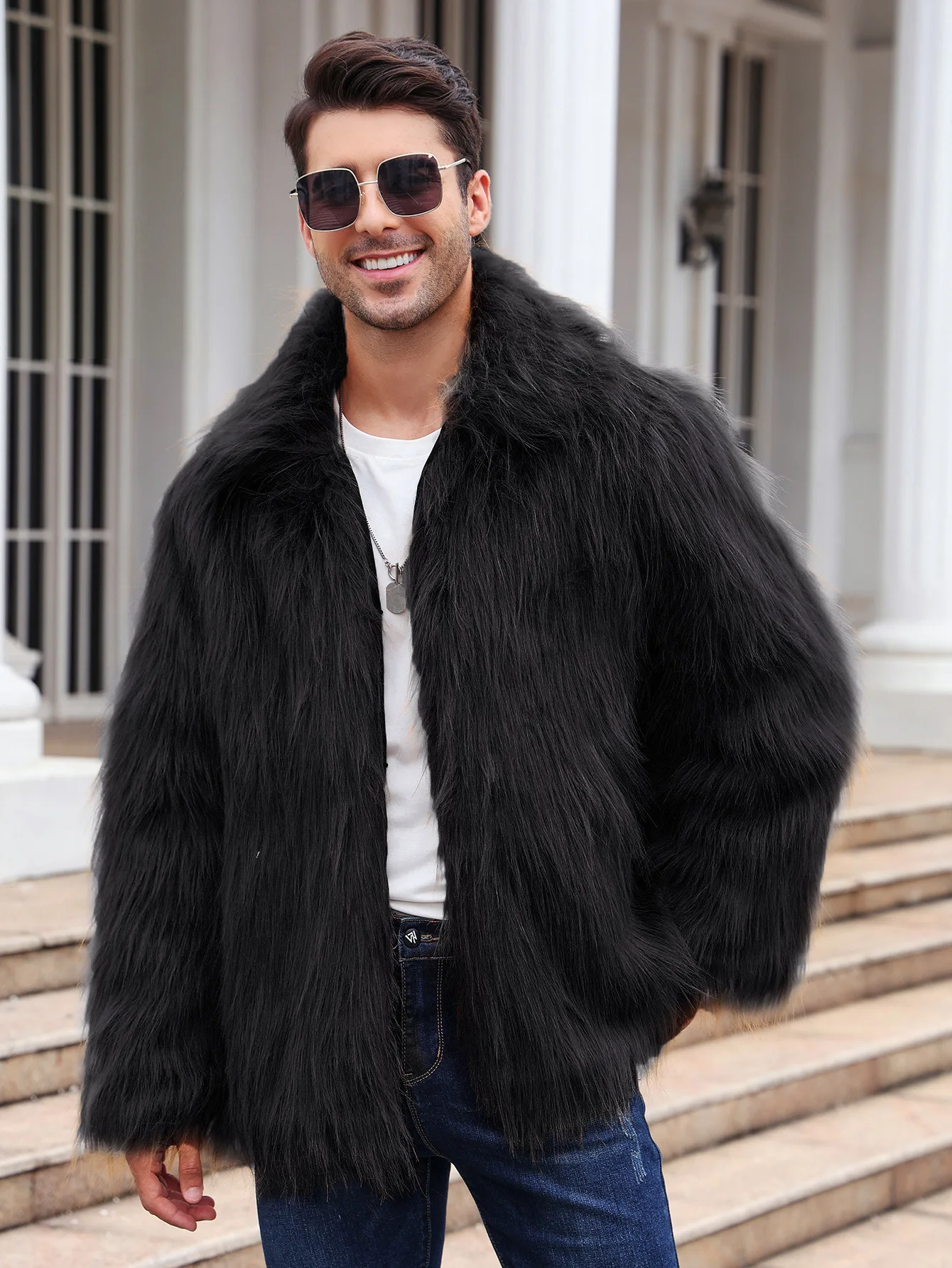 الرجال فو الثعلب الفراء سترة م - مراجعة Winter Clothing Uae وسعره