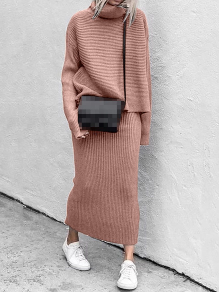 طقم تنورة نسائية منسوجة متوسطة - مراجعة Winter Clothing Sale وسعره