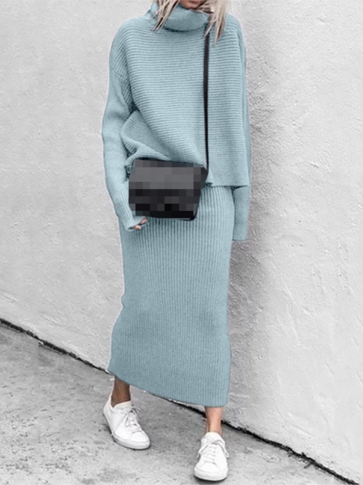 طقم تنورة نسائية منسوجة متوسطة - مراجعة Winter Clothing Sale وسعره